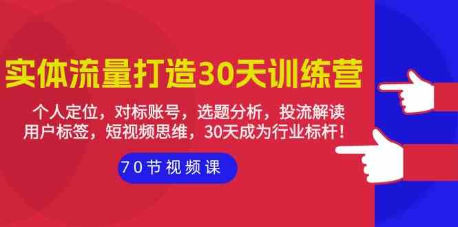实体流量打造30天训练营：个人定位，对标账号，选题分析，投流解读（70节）-点格网络