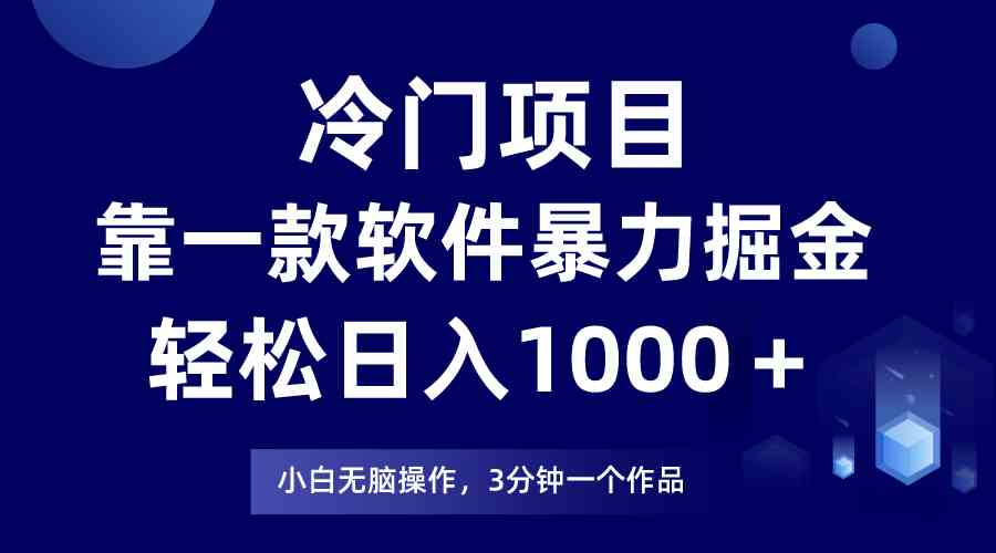 （9791期）冷门项目，靠一款软件暴力掘金日入1000＋，小白轻松上手第二天见收益-点格网络