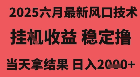 2025六月最新风口技术，无人挂G撸礼物，长期稳定 一个小时收益2k+，小白当天拿结果【揭秘】-点格网络
