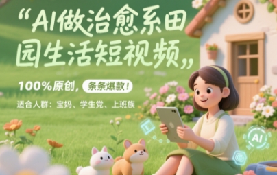 AI做治愈系田园生活短视频，100%原创，条条爆款，无脑矩阵， 适合小白-点格网络