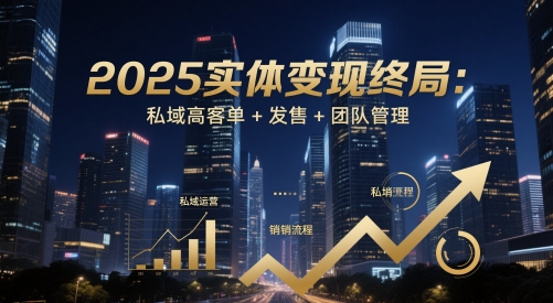 2025实体变现终局：私域高客单+发售+团队管理-点格网络