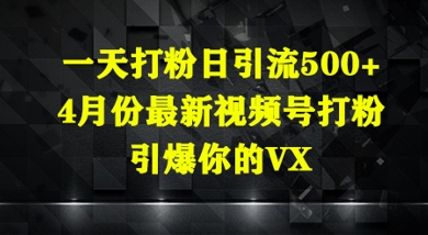一天打粉日引流500+，4月份最新视频号打粉，引爆你的微信-点格网络