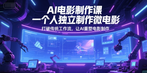 AI电影制作课，一个人独立制作微电影，打破传统工作流，让AI重塑电影制作-点格网络