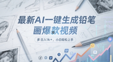 最新AI一键生成铅笔画爆款视频，多平台分发，日 入1k+，小白轻松上手【揭秘】-点格网络