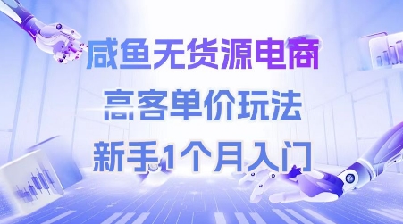 咸鱼无货源电商，高客单价玩法，新手1个月入门-点格网络