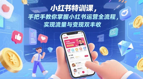 小红书特训课，手把手教你掌握小红书运营全流程，实现流量与变现双丰收-点格网络