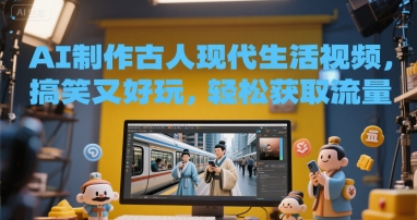AI制作古人现代生活视频，搞笑又好玩，轻松获取流量-点格网络