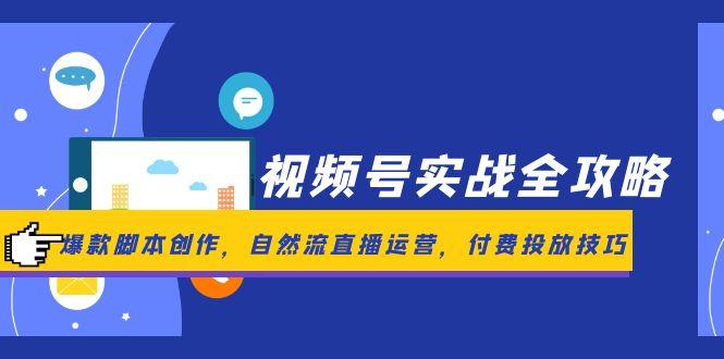 （14925期）视频号实战全攻略，爆款脚本创作，自然流直播运营，付费投放技巧-点格网络