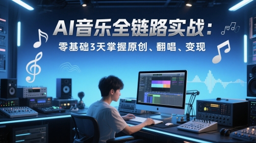 AI音乐全链路实战变现课：零基础3天掌握原创、翻唱、变现-点格网络