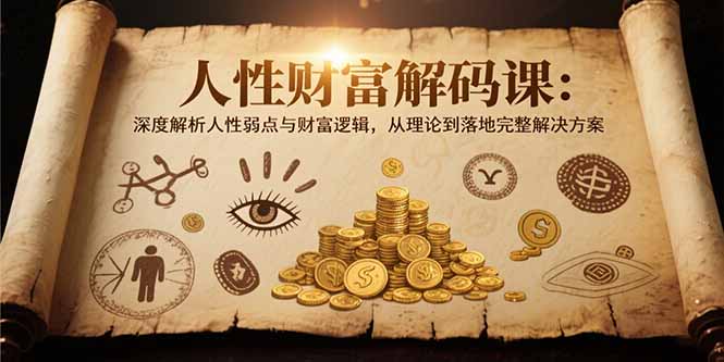 （15434期）人性财富解码课6.0：深度解析人性弱点与财富逻辑，理论到落地完整解决方案-点格网络
