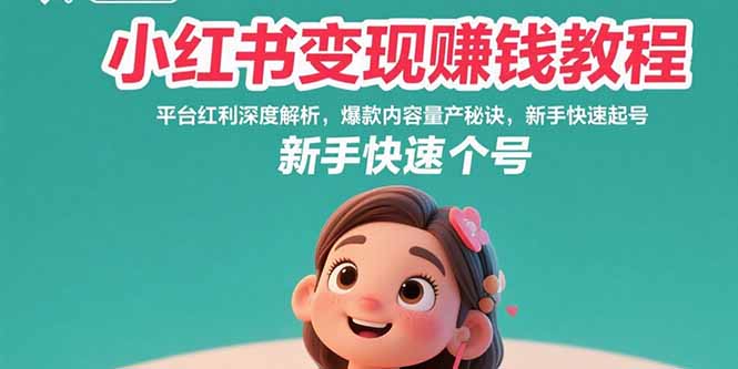 （15559期）小红书变现赚钱教程：平台红利深度解析，爆款内容量产秘诀，新手快速起号-点格网络
