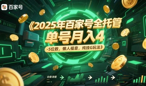 2025年百家号全托管，单号月入4-5位数，懒人福音，纯挂G玩法【揭秘】-点格网络