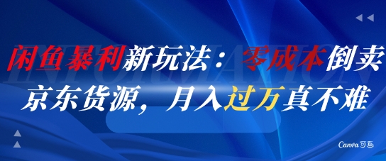 闲鱼暴利新玩法：零成本倒卖京东货源，月入过1W真不难-点格网络