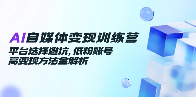 （14966期）AI自媒体变现训练营，平台选择避坑，低粉账号高变现方法全解析-点格网络