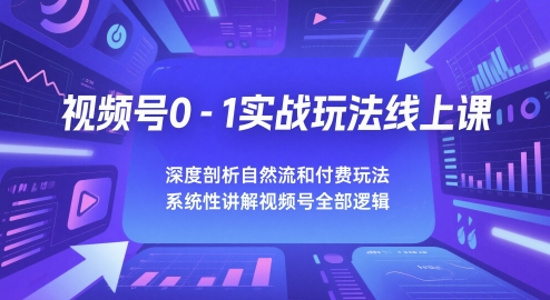 视频号0-1实战玩法线上课，深度剖析自然流和付费玩法，统性讲解视频号全部逻辑-点格网络