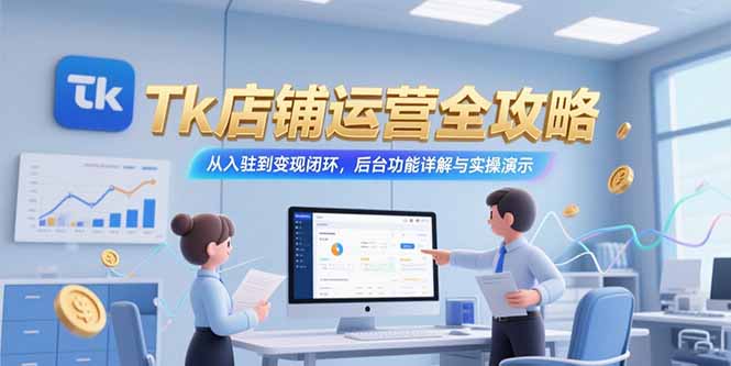 （15345期）Tk店铺运营全攻略，从入驻到变现闭环，后台功能详解与实操演示-点格网络