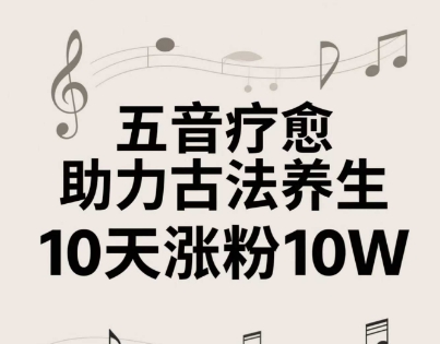 古法五音养生教程，五音疗愈的视频的制作方法，2-4小时就能学会，作者10天涨粉10W-点格网络
