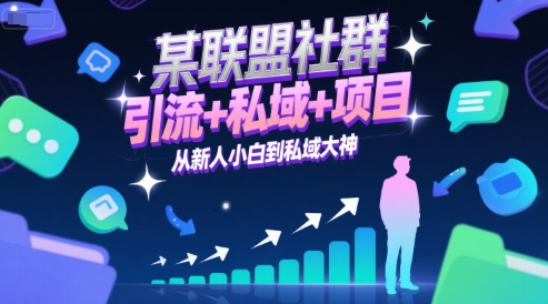 某联盟社群，引流+私域+项目，从新人小白到私域大神-点格网络