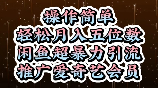 闲鱼超暴力引流推广爱奇艺会员，操作简单，轻松月入5位数-点格网络