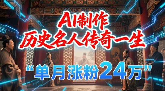 暴力起号！用AI制作历史名人传奇一生，单月涨粉24W，涨粉+变现赛道黑马来了-点格网络