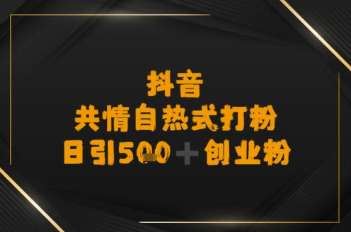 日引500+创业粉，抖音共情自热式打粉-点格网络