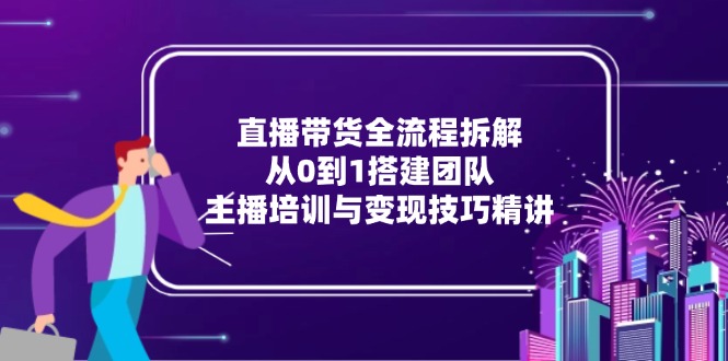 （15004期）直播带货全流程拆解：从0到1搭建团队，主播培训与变现技巧精讲-点格网络
