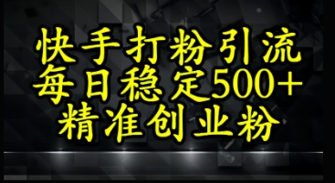 快手精准式打粉引流，每日稳定500+精准创业粉-点格网络