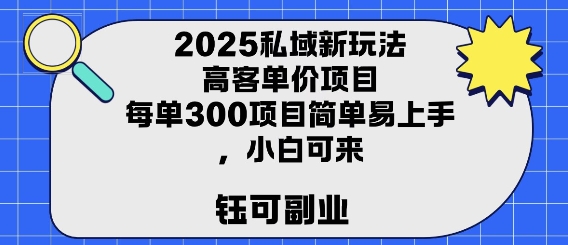 2025私域新玩法高客单价，每单3张操作简单，小白可轻松上手-点格网络
