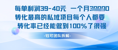 每单利润40一个月7k+转化最高的私域项目，每个人都要的产品转化率已经能做到100%-点格网络