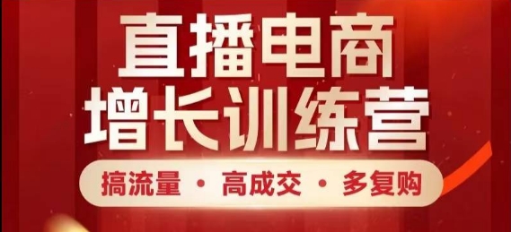 直播电商增长训练营，搞流量·高成交·多复购，快速上手有思路-点格网络