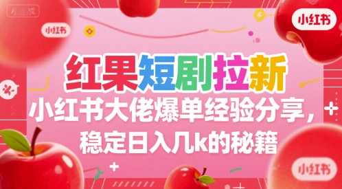 红果短剧拉新小红书大佬爆单经验分享，稳定日入几k的秘籍-点格网络