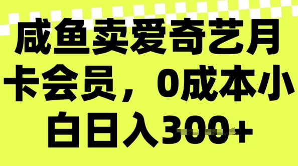 咸鱼卖爱奇艺会员，零成本小白日入3张，新手小白可做-点格网络