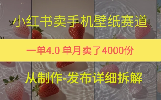 小红薯手机壁纸变现，4块钱一张的图，单月卖了5000份-点格网络