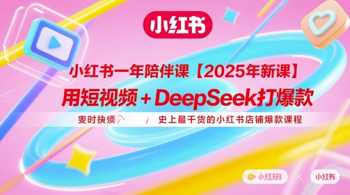小红书一年陪伴课【2025年新课】，用短视频+deepSeek打爆款，史上最干货的小红书店铺爆款课程-点格网络