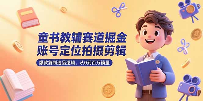 （15326期）童书教辅赛道掘金，账号定位拍摄剪辑，爆款复制选品逻辑，从0到百万销量-点格网络
