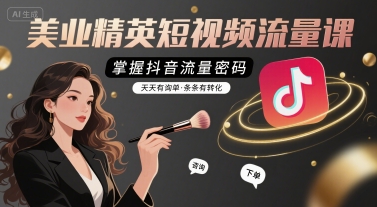 美业精英短视频流量课，掌握抖音流量密码，天天有询单，条条有转化-点格网络