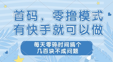 首码零撸项目，有快手就可以做，每天业务时间搞个几张不是问题【揭秘】-点格网络