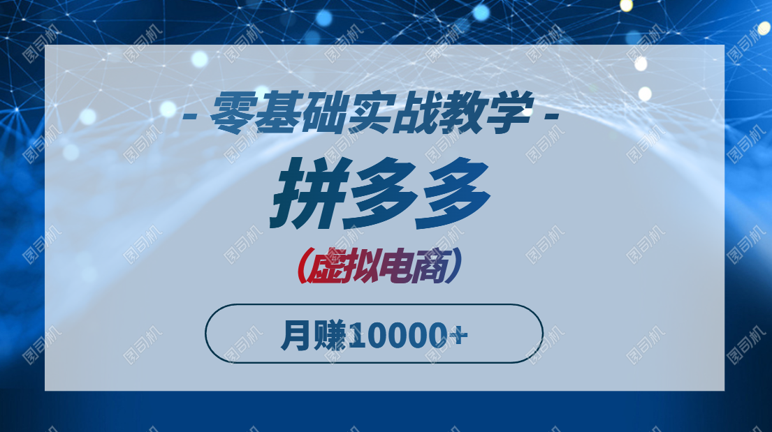 （14880期）拼多多虚拟电商，零基础实战教学，快速打爆商品，新手也能月入10000+-点格网络