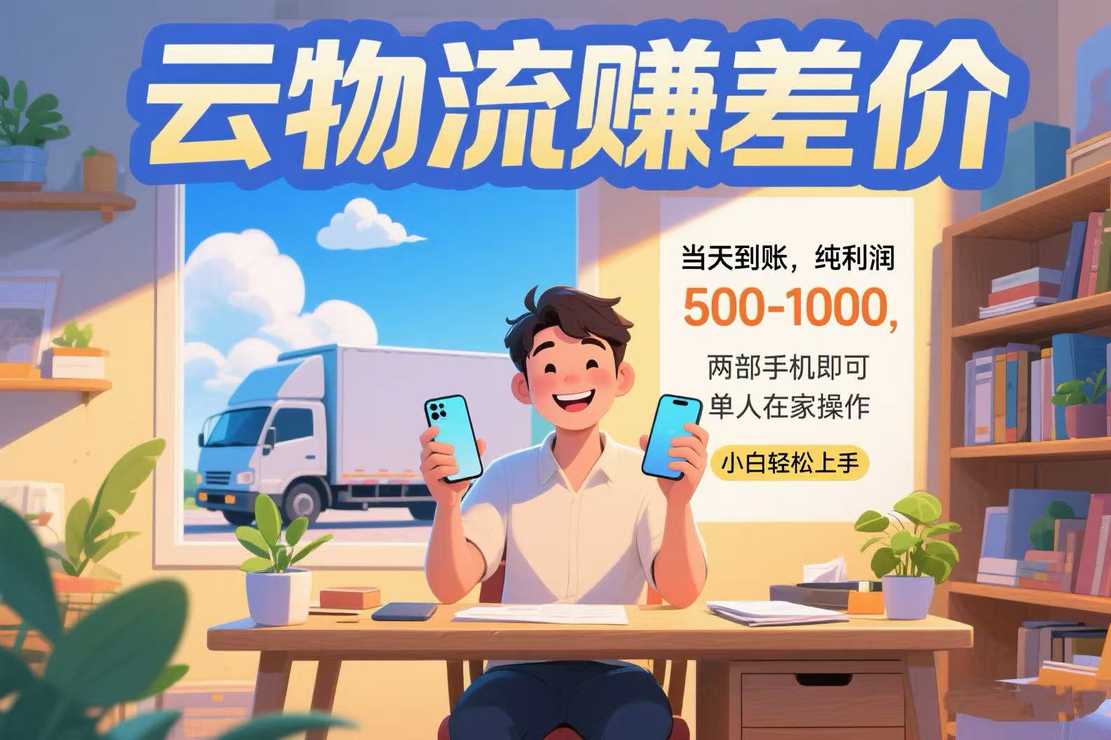 （15492期）云物流赚差价 当天到账纯利润500-1000 两部手机即可 可单人在家操作 小…-点格网络