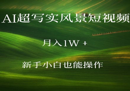 AI超写实风景短视频，月入1w，新手小白都能操作-点格网络