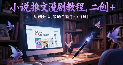 小说推文漫剧教程，二创+原创开头，最适合新手小白项目-点格网络