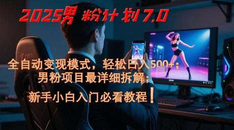 2025男粉计划7.0，全自动变现模式，轻松日入5张+，新手小白必看课程-点格网络