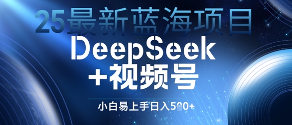 25最新蓝海项目DeepSeek+视频号，小白易上手日入几张-点格网络