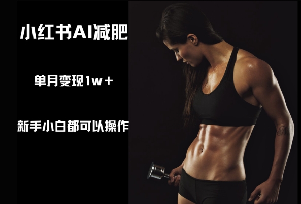 小红书AI减肥，新手小白都可以操作，单月变现1w+-点格网络