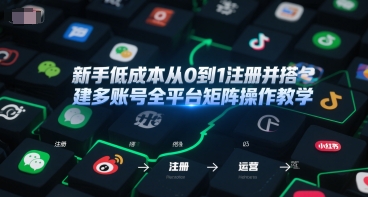 新手低成本从0到1注册并搭建多账号全平台矩阵操作教学，手机号-邮箱-IP-工具-点格网络