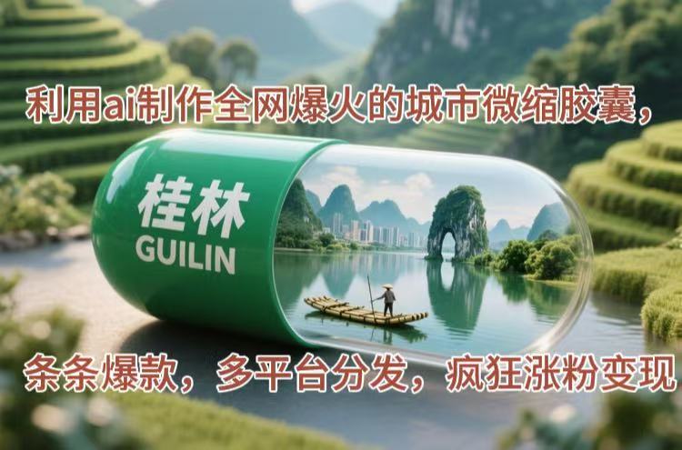 （14704期）利用ai制作全网爆火的城市微缩胶囊，条条爆款，多平台分发，疯狂涨粉变现-点格网络