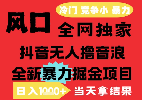 25年6月高爆抖音无人直播最新撸音浪掘金项目，解放双手小白可做，无脑日入1k+，门槛低【揭秘】-点格网络