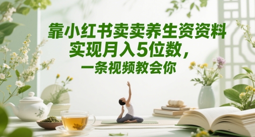 靠小红书卖养生资料实现月入5位数，一条视频教会你-点格网络