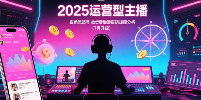 （15508期）2025运营型主播：自然流起号，微付费投放技巧，罗盘数据深度解析(7月更新)-点格网络