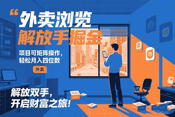 （15440期）外卖浏览掘金项目 可矩阵操作 轻松日入500+-点格网络